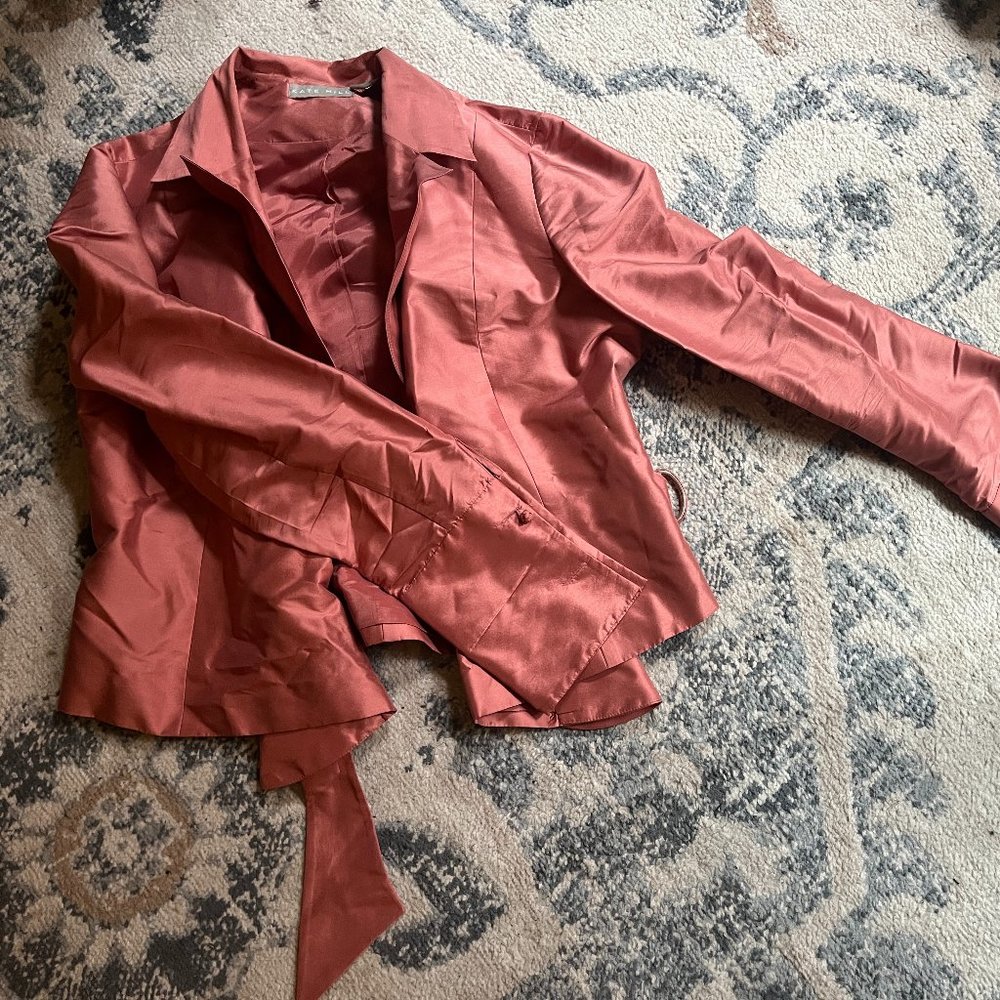 Kate Hill Pink Blazer (size 12) 100% Silk!